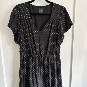 Black Tie-Waist Mini Dress